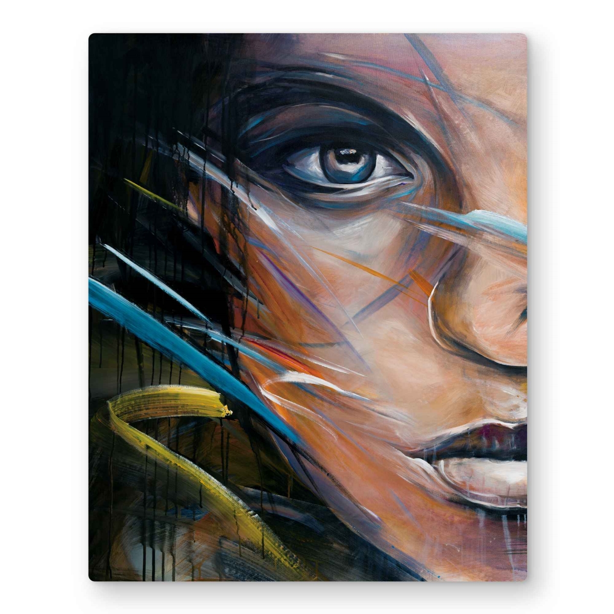 C1MP16201XIINB 16 x 20 in. Colorful Woman Face - Beauty Bohemian Metal Print Wall Art - Decor