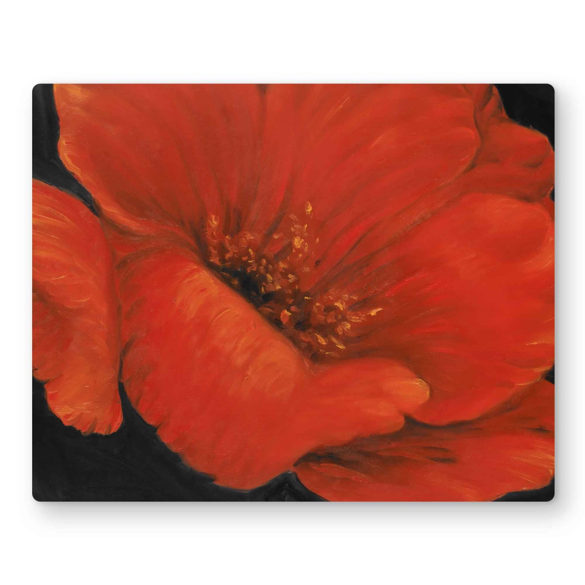 C1MP16203H2K0D 16 x 20 in. Red Flower Metal Print Wall Art - Bedroom Decor for Home Aesthetic