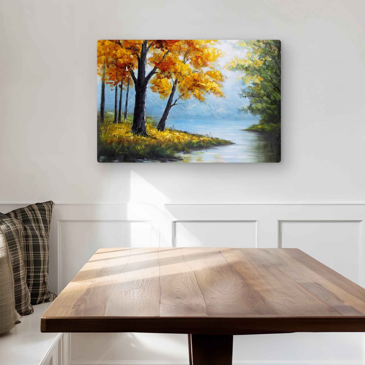 C1MP2030YCNNJH 20 x 30 in. Trees by the Lake Wall Art - Contemporary Landscapes Metal Print