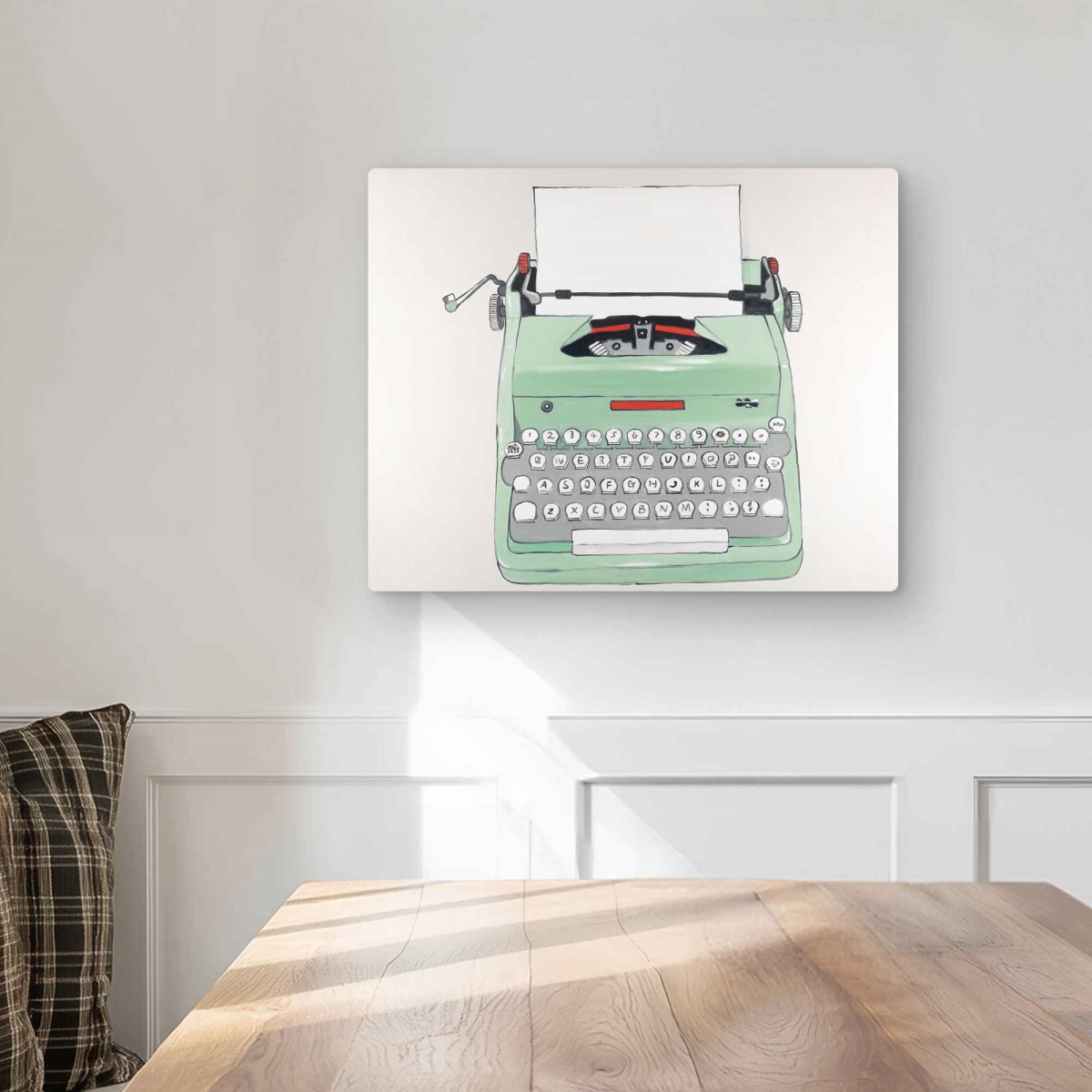 C1MP1620ANHXGZ 16 x 20 in. Mint Typewriter - Retro Metal Print Wall Art for Home Decor