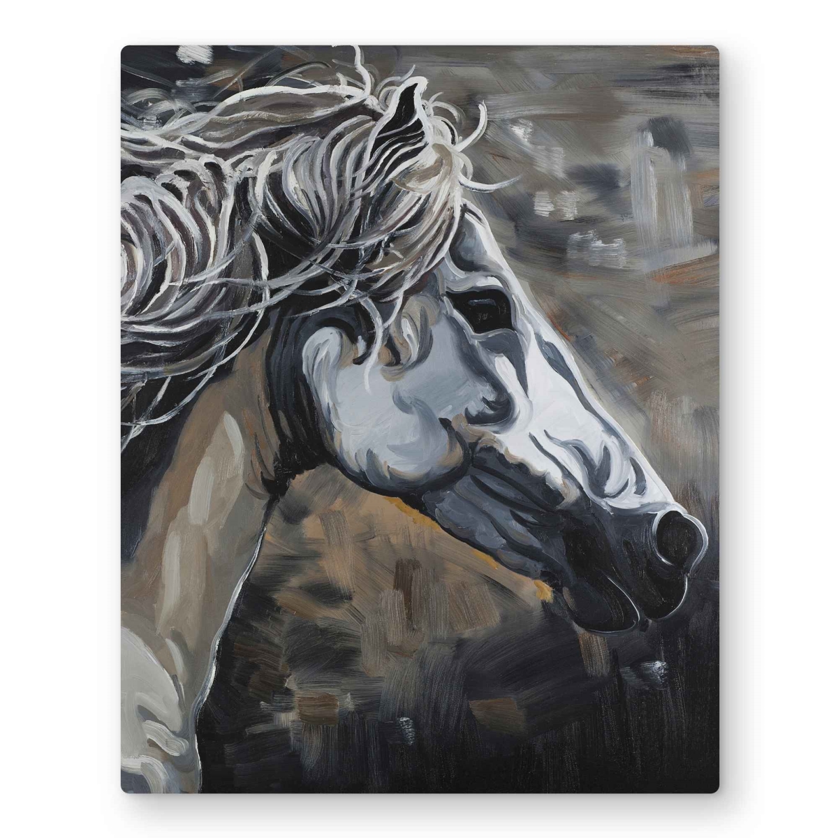 C1MP16202730WL 16 x 20 in. Side of A Wild Horse Wall Art - Farmhouse Office Metal Print Decor