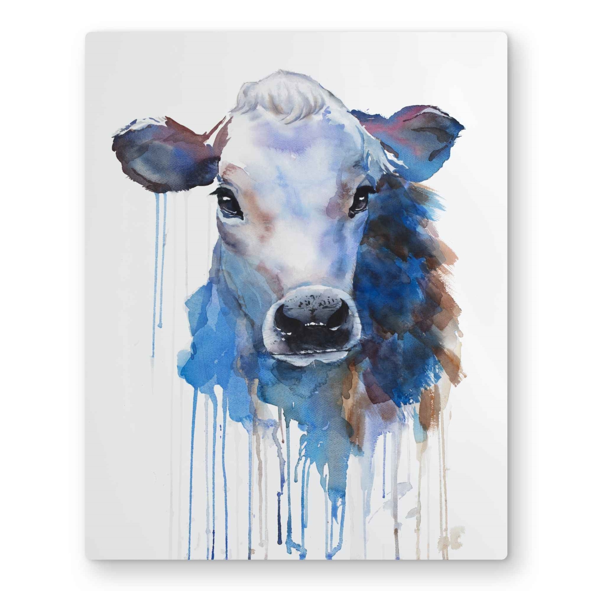C1MP16202F5I9I 16 x 20 in. Watercolor Jersey Cow Wall Art - Illustrative Kitchen Metal Print