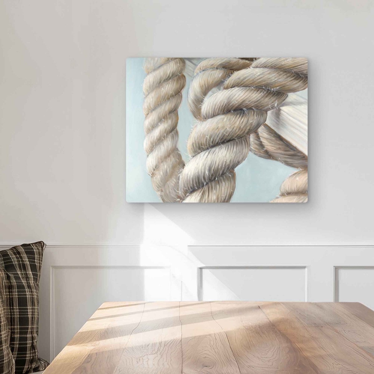 C1MP16202VLXJV 16 x 20 in. Boat Rope Knot Closeup - Coastal Metal Print Wall Art for Home Decor