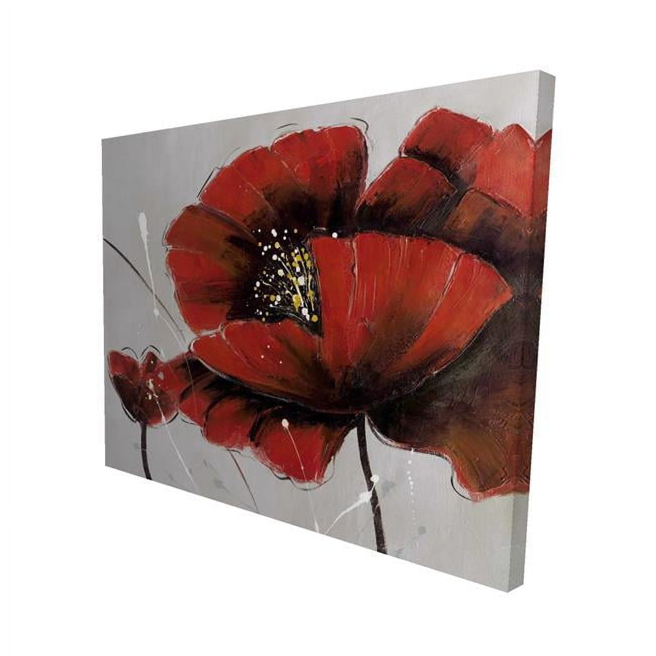 8 x 10 in. Red Poppy Flowers-Print on Canvas