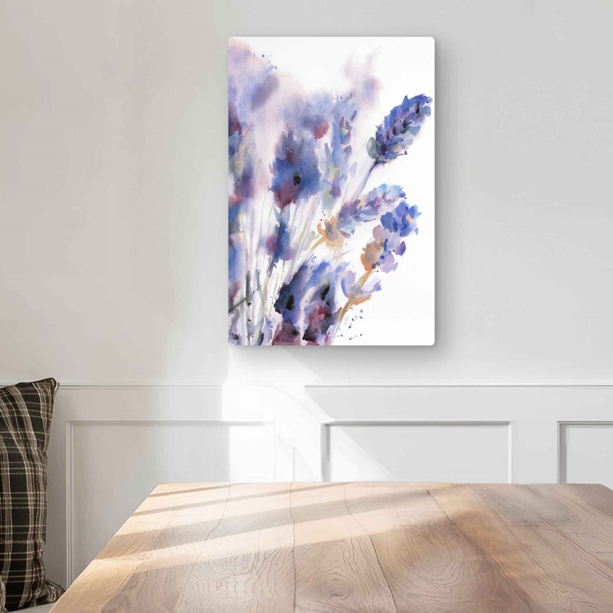 C1MP12181HMG5A 12 x 18 in. Watercolor Lavender Flowers Wall Art - Purple Floral Metal Print