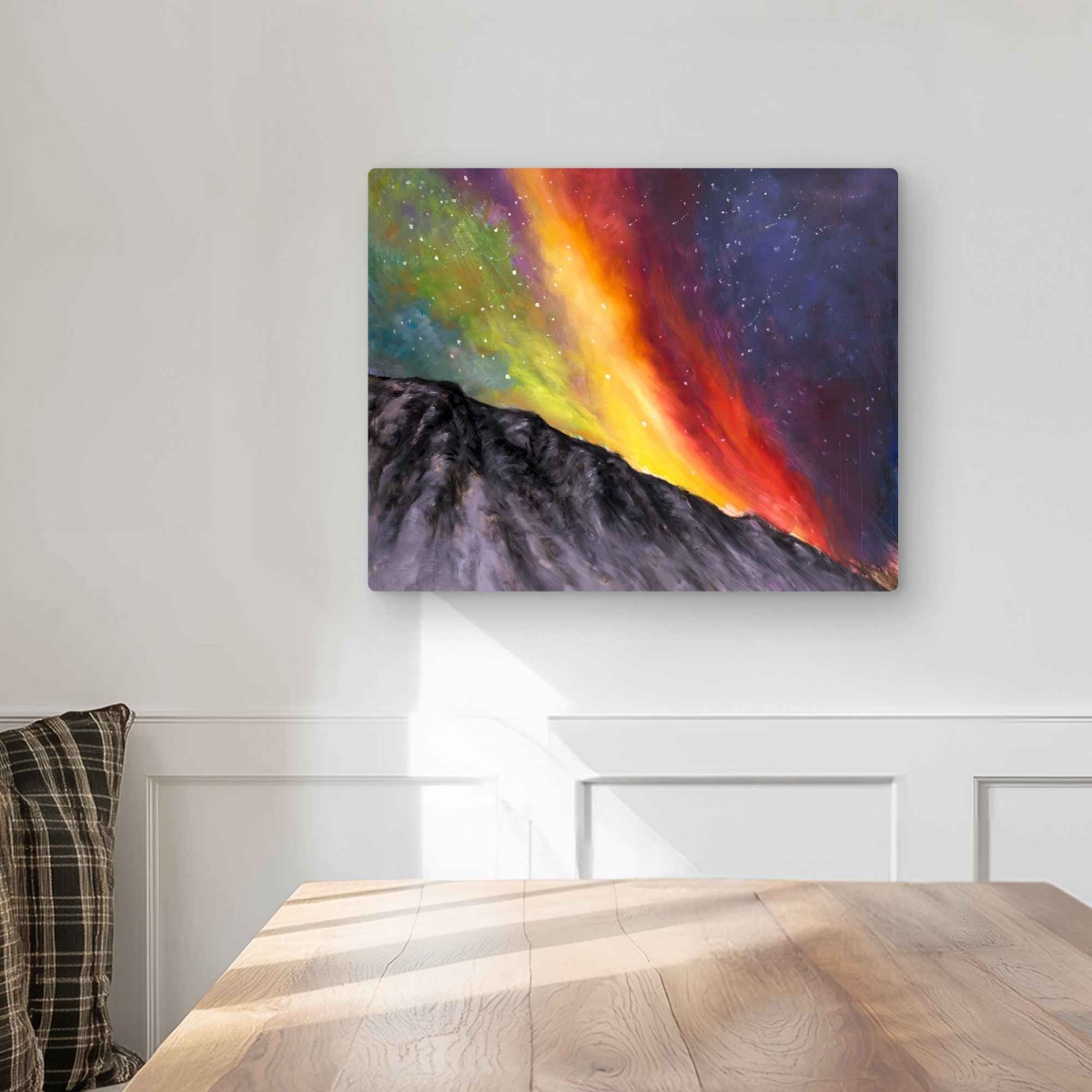 C1MP16209OJXVH 16 x 20 in. Aurora Borealis in the Mountain Wall Art - Contemporary Metal Print