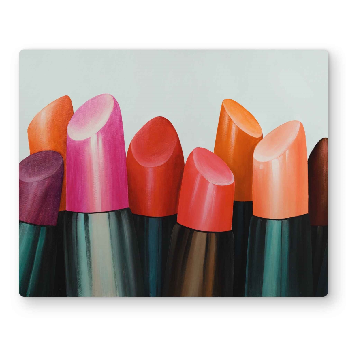 C1MP1620A9AKB0 16 x 20 in. Lipstick Addict - Orange Metal Print Wall Art for Home Decor