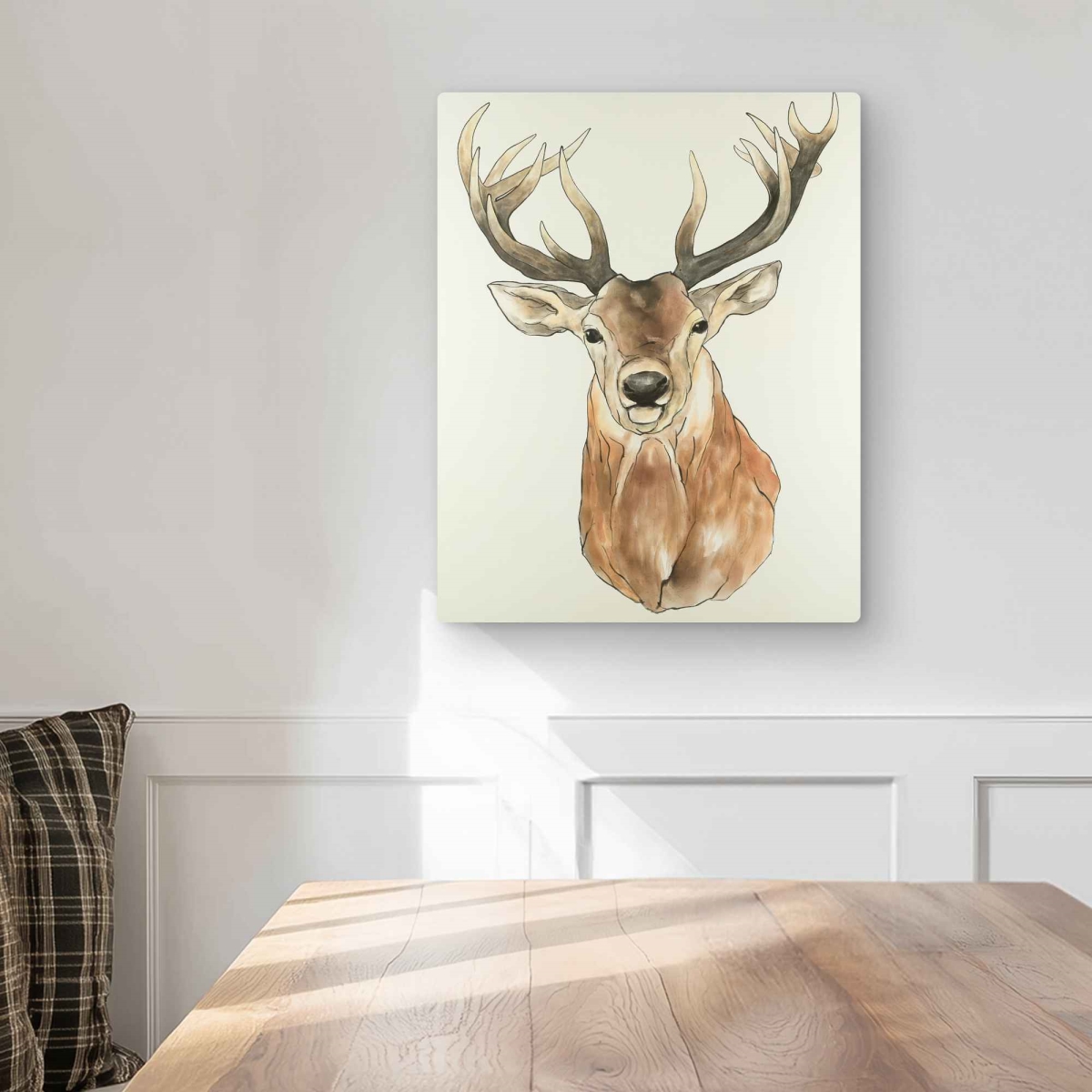 C1MP1620B4POTE 16 x 20 in. Front Deer Portrait - Metal Print Wall Art for Bedroom Home Decor