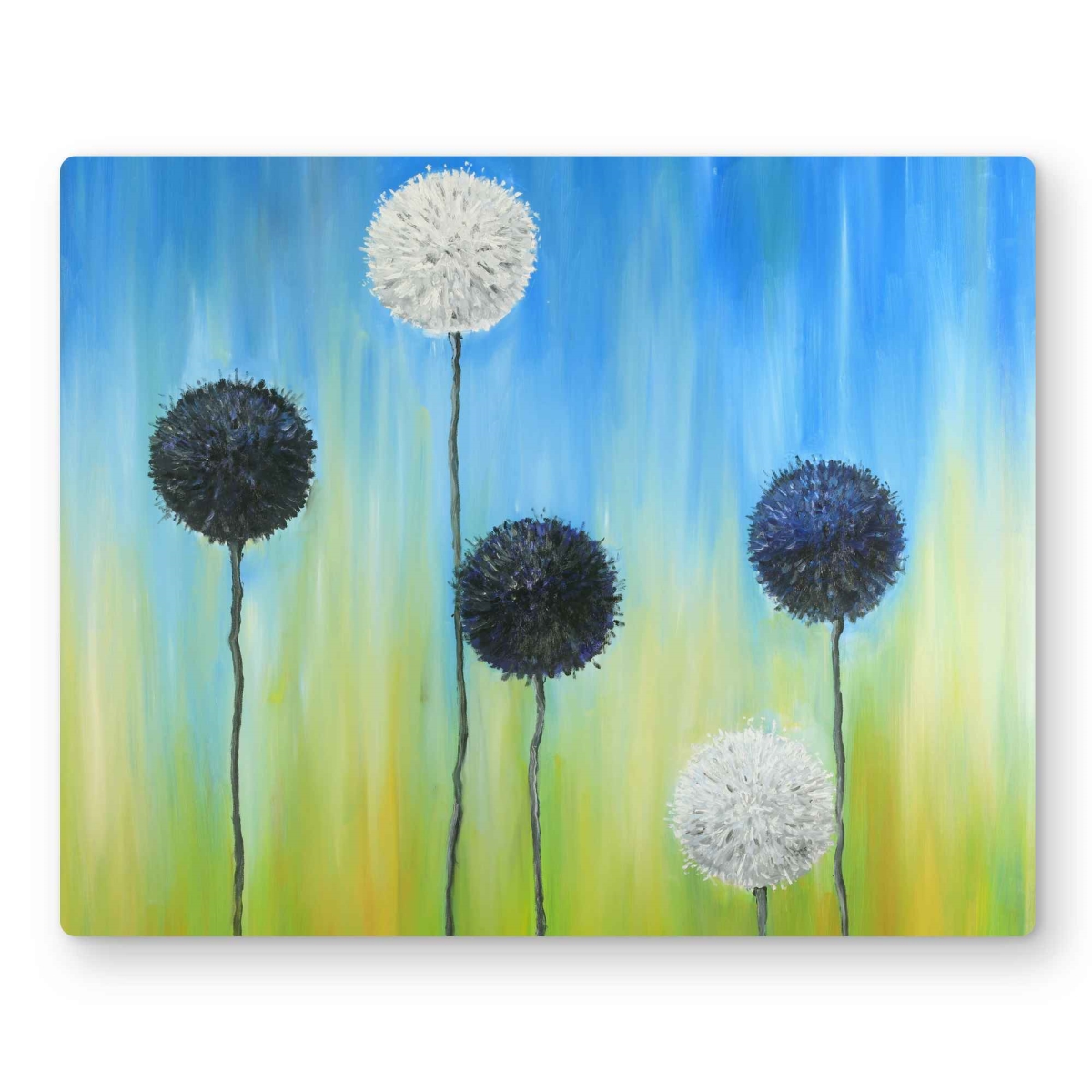 C1MP1620B5TVAV 16 x 20 in. Blue & White Allium Flowers Metal Print Wall Art - Floral Decor