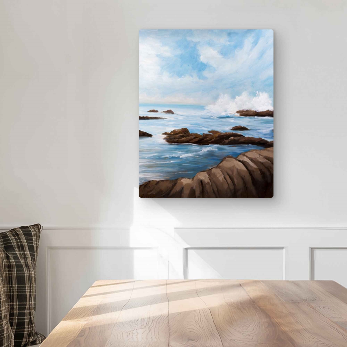 C1MP1620H213KE 16 x 20 in. Seaside Wave - Waves Livingroom Metal Print Wall Art for Home Decor