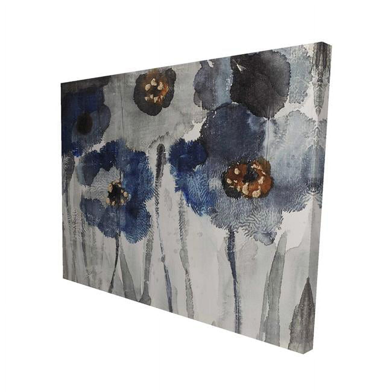 8 x 10 in. Blue Blurry Flowers-Print on Canvas