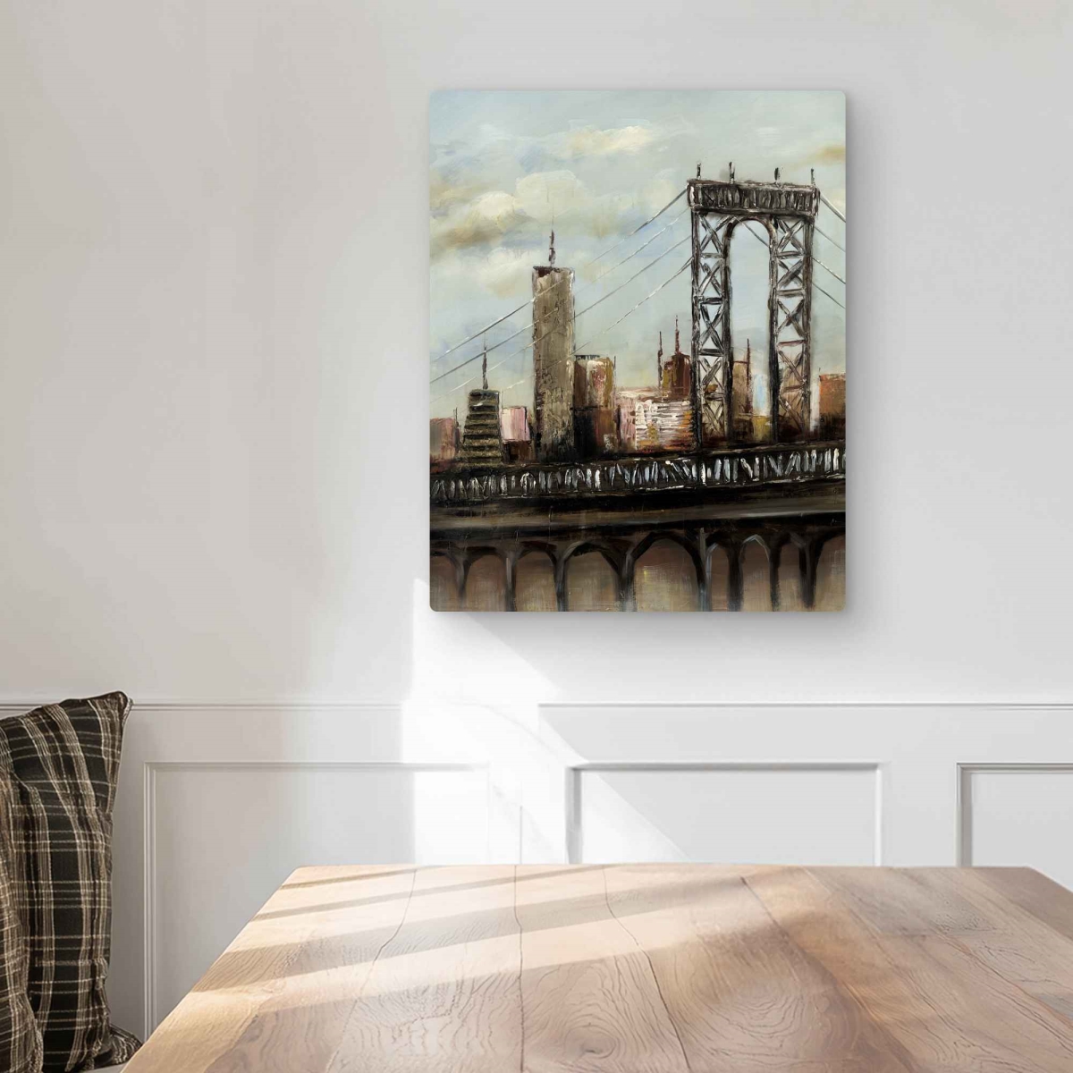 C1MP1620NH1Q0J 16 x 20 in. City Bridge by A Cloudy Day - Metal Print Wall Art for Home Decor