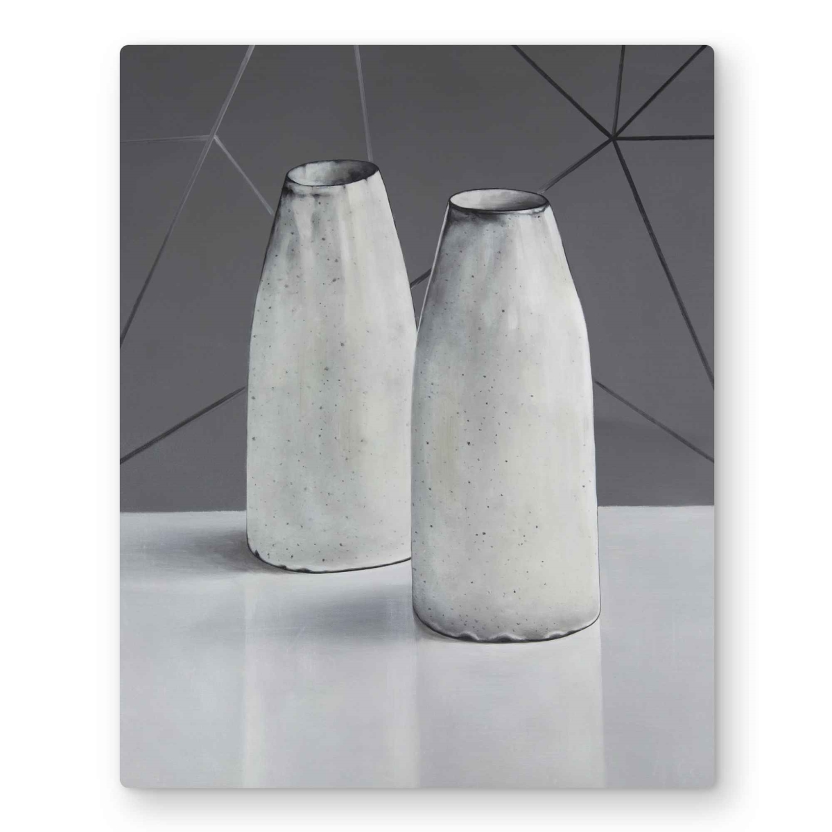 C1MP1620OBJ3EG 16 x 20 in. Vases - Silver Still Life Metal Print Wall Art for Home Decor - Art