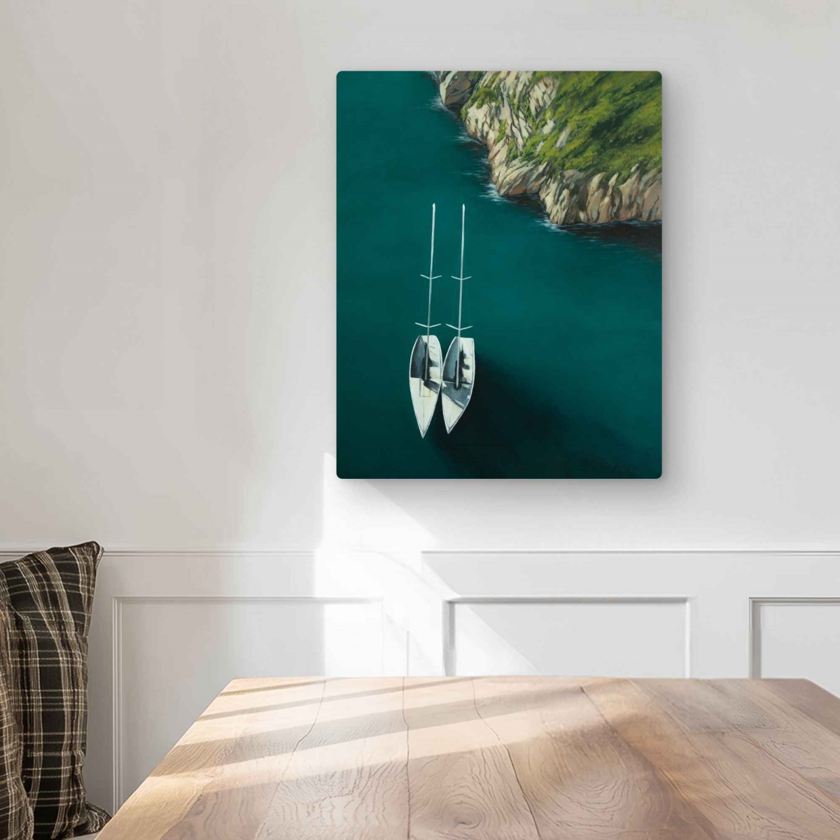 C1MP1620OML8W8 16 x 20 in. Smooth Sailing - Coastal Metal Print Wall Art for Home Decor