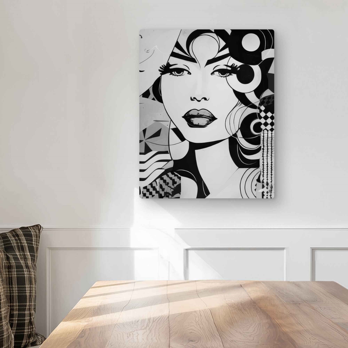 C1MP1620OQLJE2 16 x 20 in. Lost Eyes - Black Living Room Metal Print Wall Art - Decor Accent