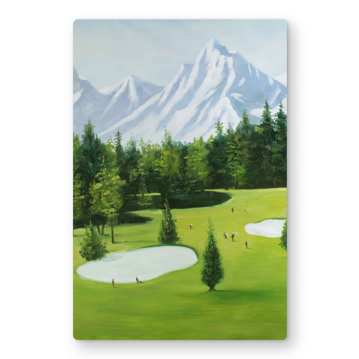 C1MP1218D7D9EI 12 x 18 in. Golf Course with Mountain View Wall Art - Contemporary Metal Print