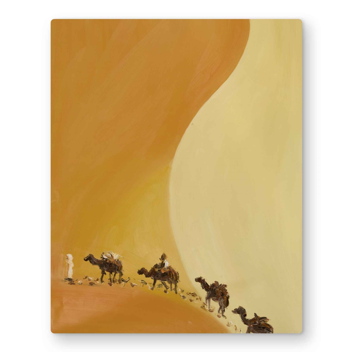 C1MP1620XSY134 16 x 20 in. Sahara Desert with Camels Wall Art - Wildlife Metal Print