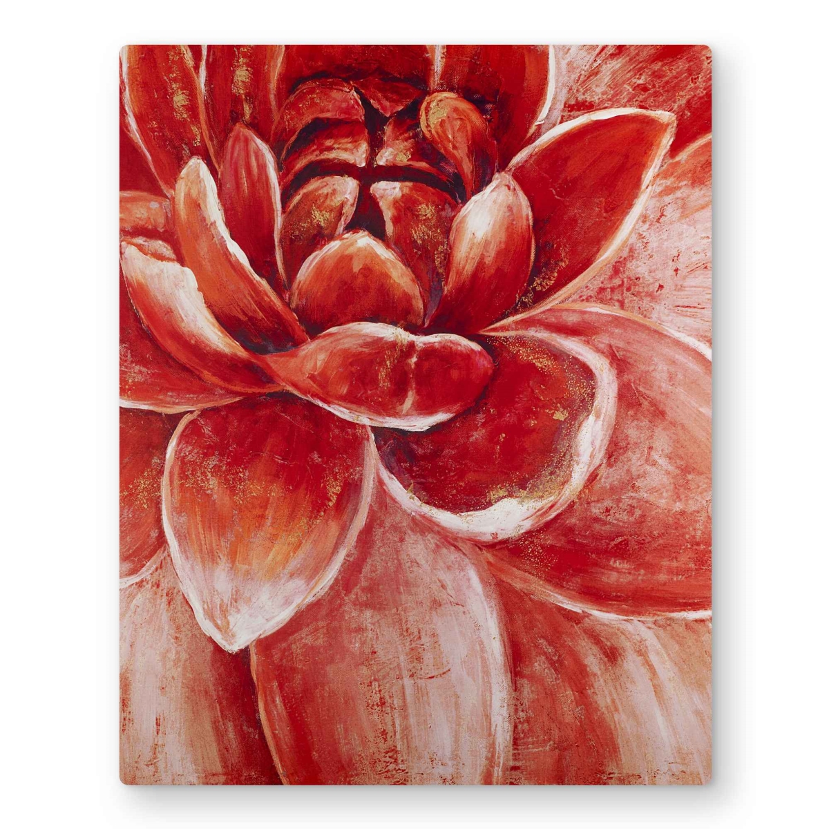 C1MP1620YARR59 16 x 20 in. Red Chrysanthemum - Botanical Red Metal Print Wall Art for Home Decor