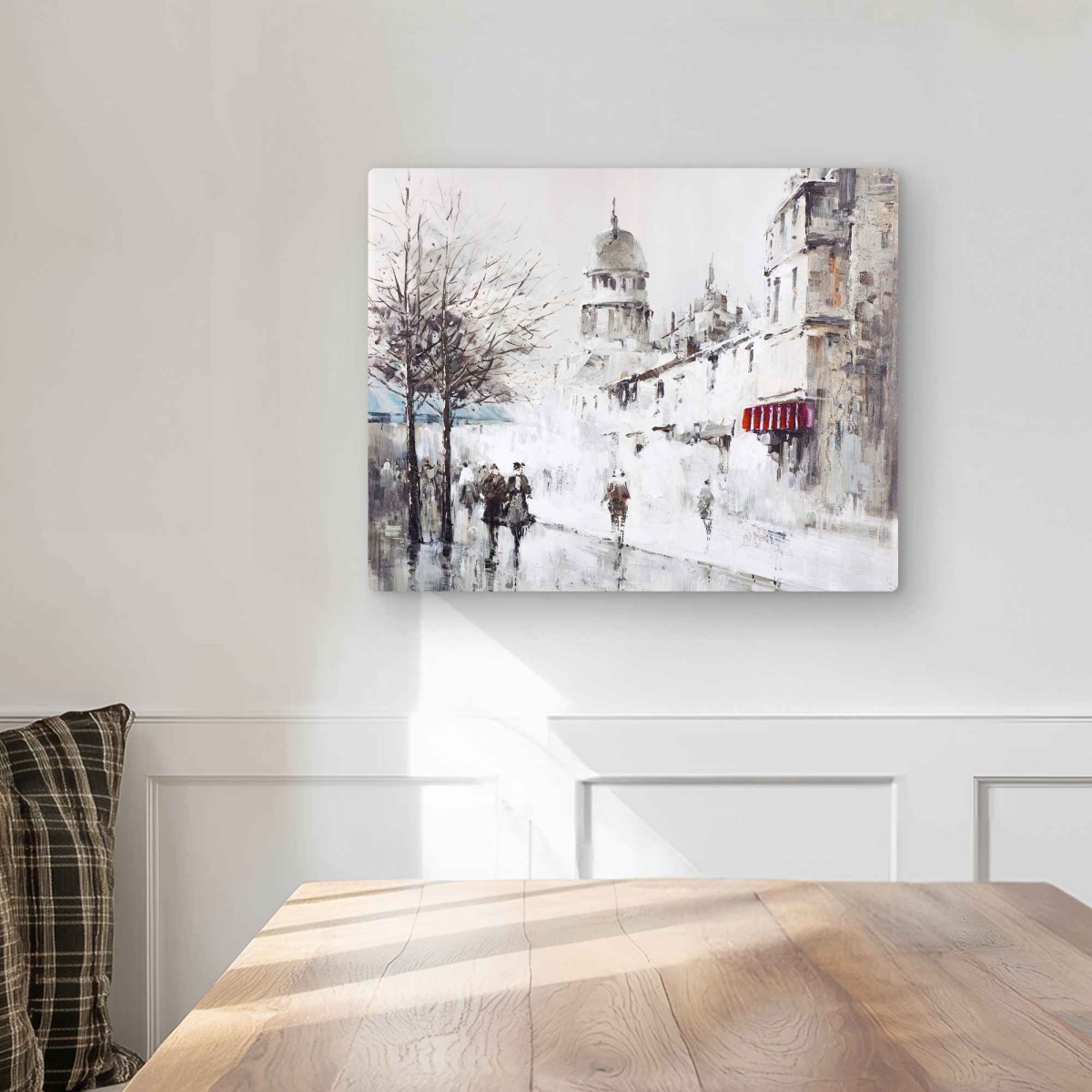 C1MP1620V1JE3D 16 x 20 in. Gray City Street - Office Cities Metal Print Wall Art for Home Decor