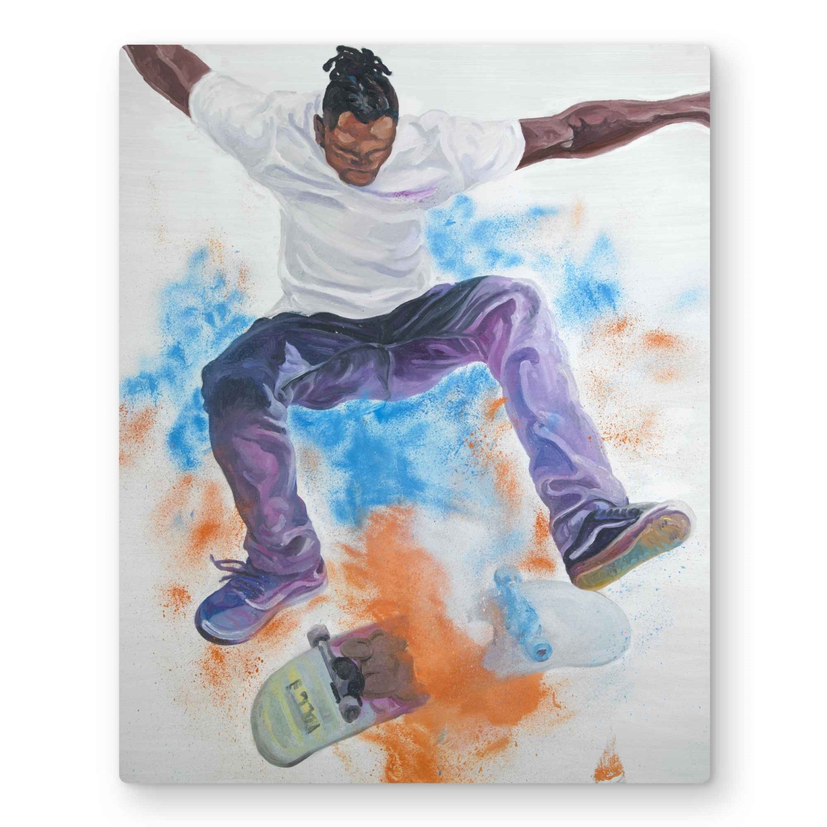 C1MP1620VF0XYZ 16 x 20 in. Skater - Blue Man Metal Print Wall Art for Stylish Home Decor