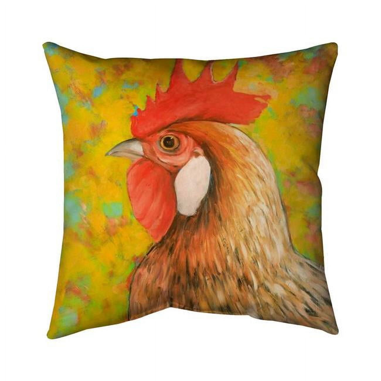 26 x 26 in. Colorful Chicken-Double Sided Print Indoor Pillow
