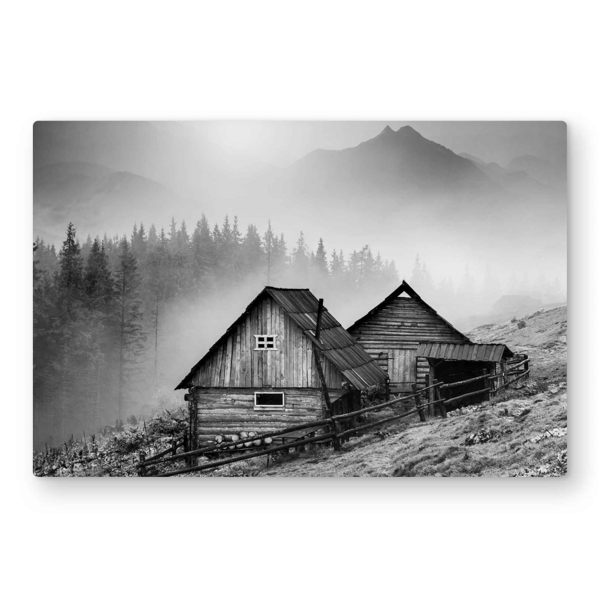 C1MP2030Q9ZK2Y 20 x 30 in. Mountain Carpathian Village Wall Art - Landscapes Gray Metal Print