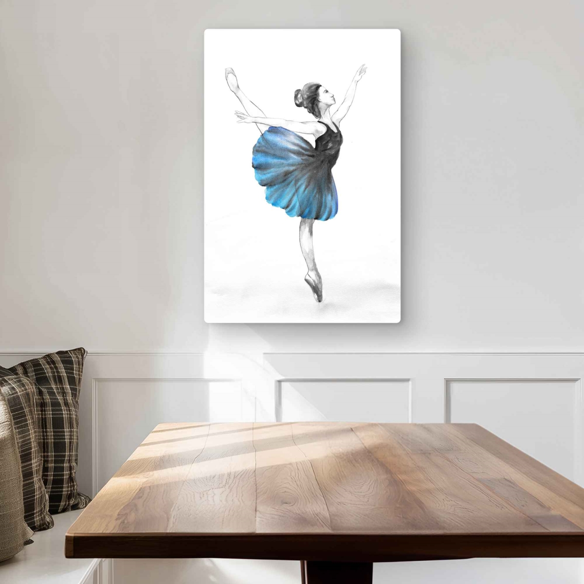 C1MP2030QMLS0U 20 x 30 in. Small Blue Ballerina Metal Print Wall Art - Bedroom Decor Idea