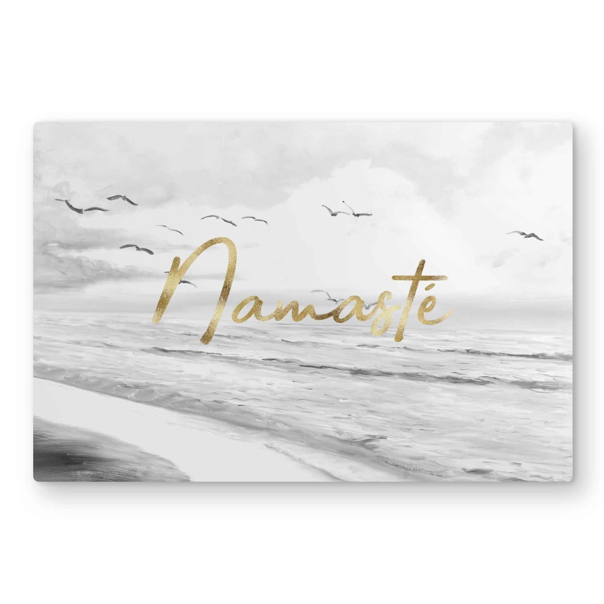 C1MP2030QVLH6M 20 x 30 in. Namaste - White Minimalist Metal Print Wall Art for Home Decor