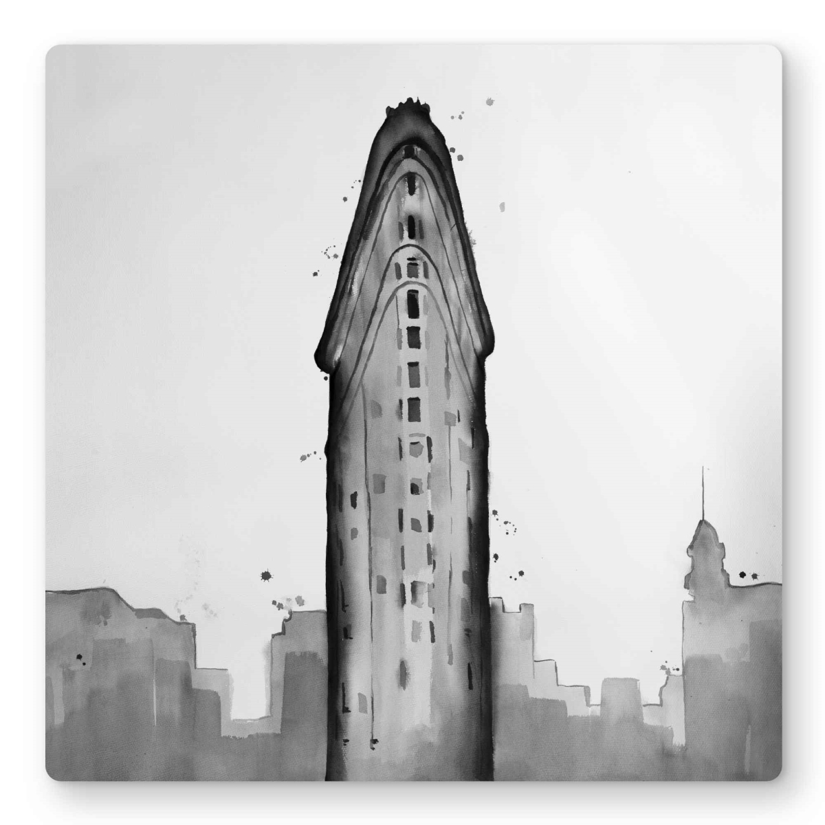 C1MP1616WPK68U 16 x 16 in. Flatiron Building Metal Print Wall Art - Unique Home Decor Artwork