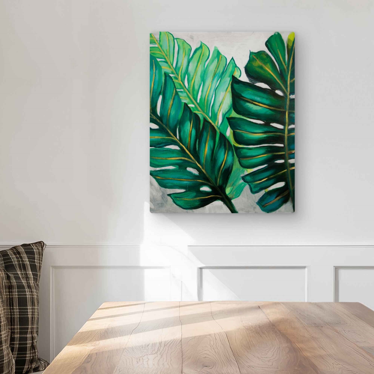 C1MP16200NUHST 16 x 20 in. Three Big Exotic Plant Leaves Metal Print Wall Art - Home Decor