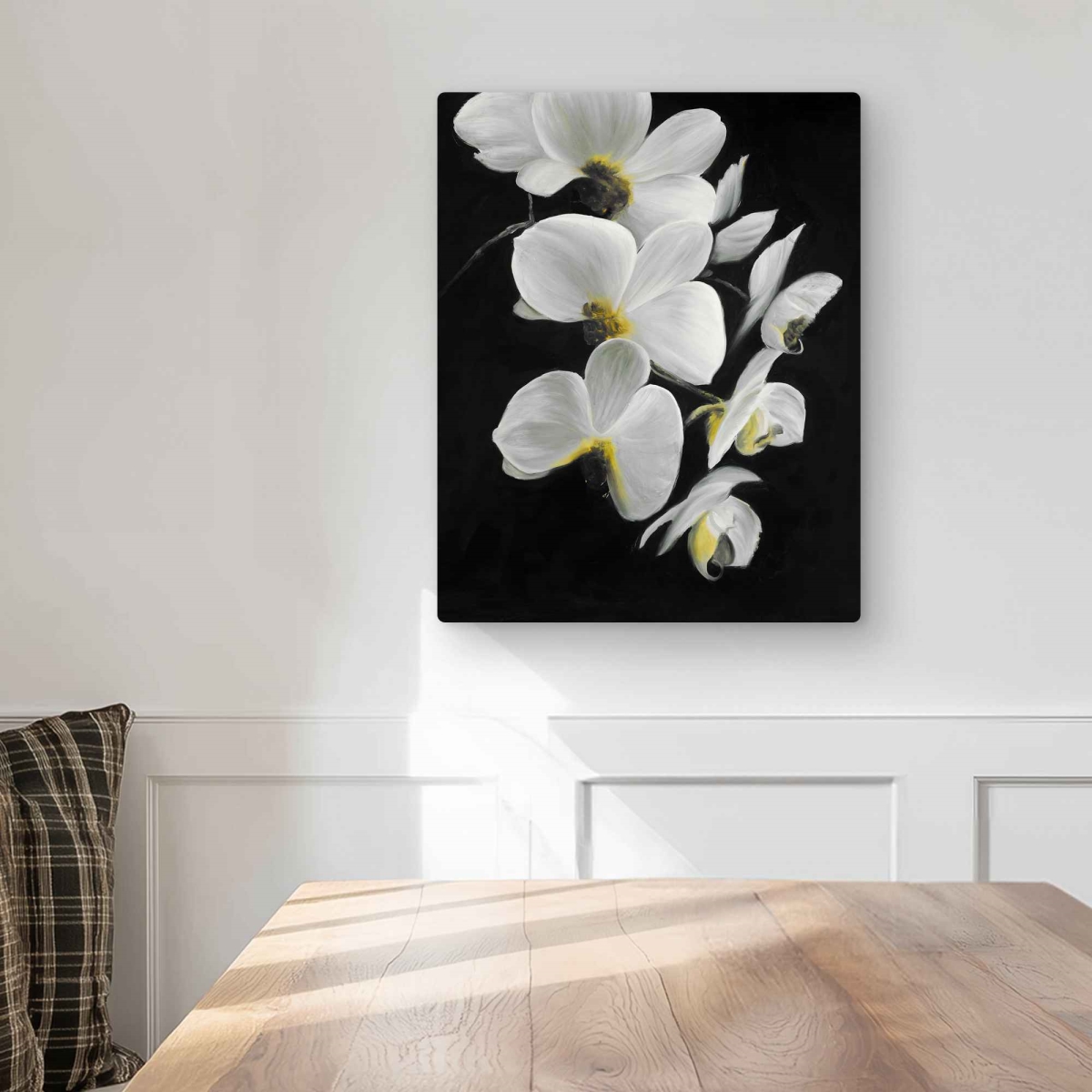 C1MP16200P452K 16 x 20 in. Beautiful Orchids - Black Office Metal Print Wall Art for Home Decor