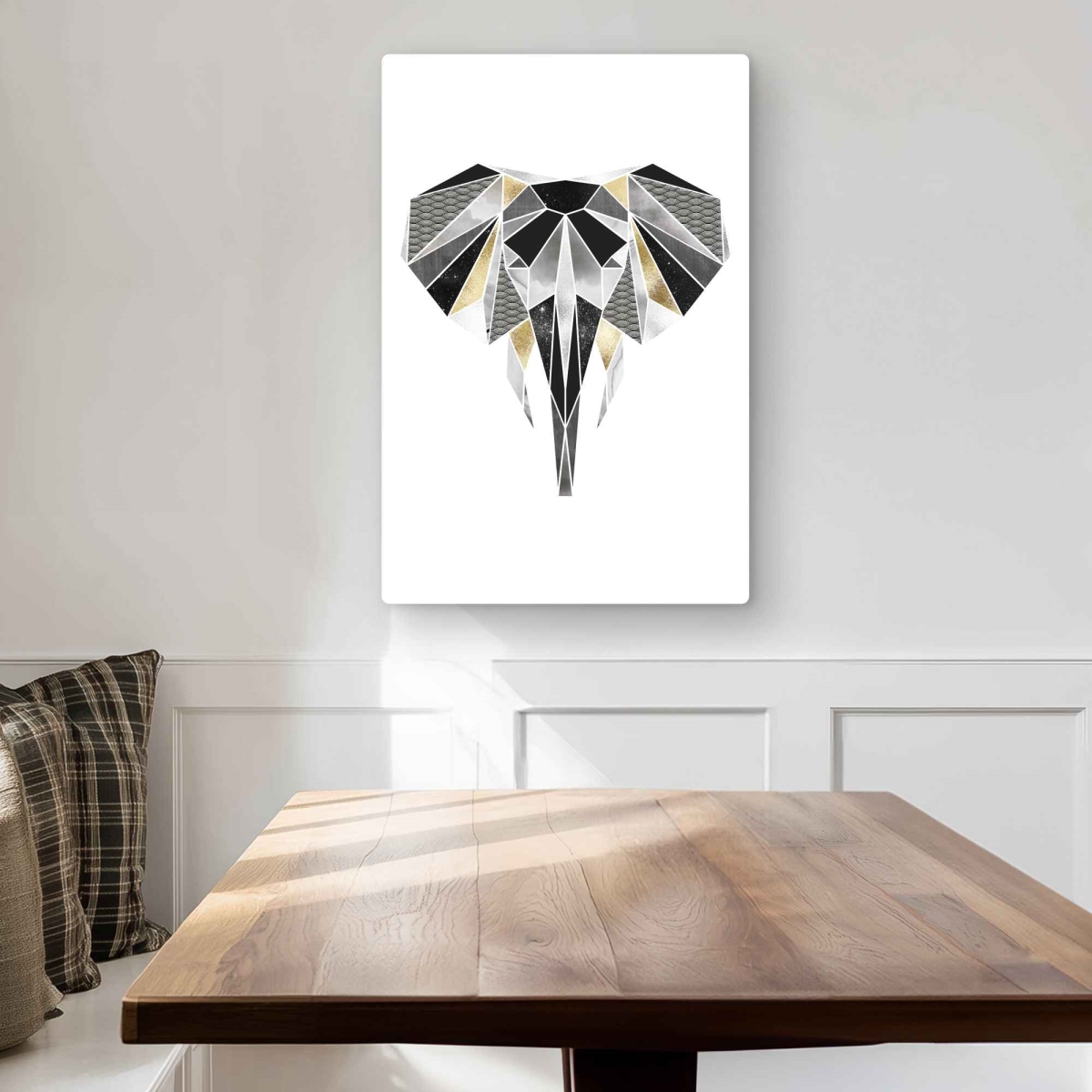 C1MP2030XLRHDM 20 x 30 in. Geometric Elephant Metal Print Wall Art - Animals Bedroom Decor
