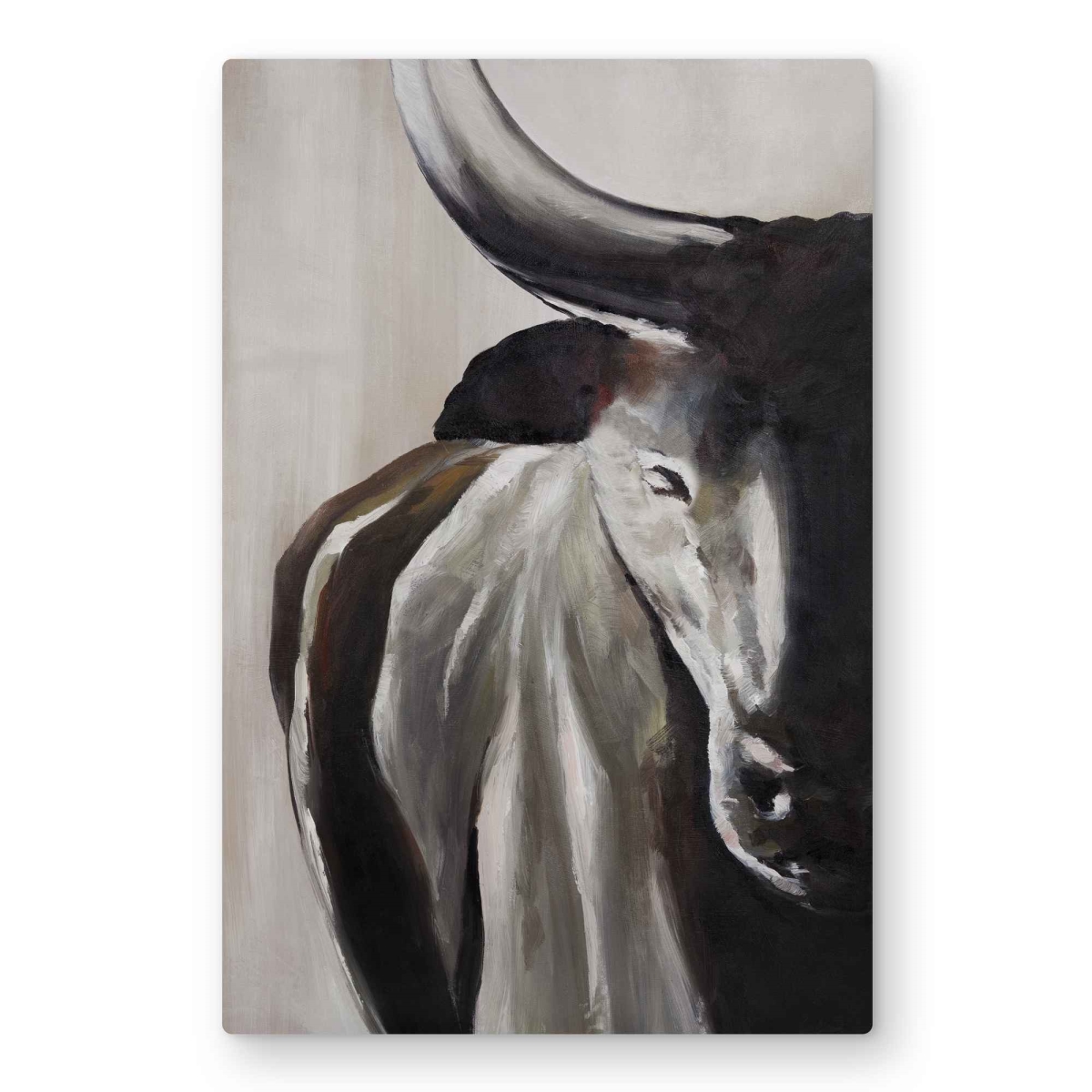 C1MP2030Y2WN88 20 x 30 in. Bull Head Front View - Rustic Metal Print Wall Art for Home Decor