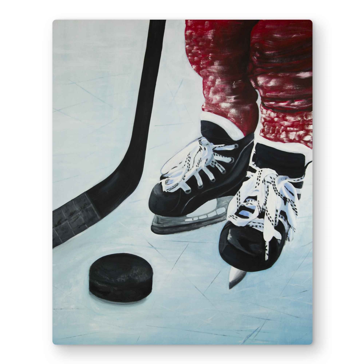 C1MP162015RICW 16 x 20 in. Young Hockey Player - Hyperrealist Metal Print Wall Art for Home