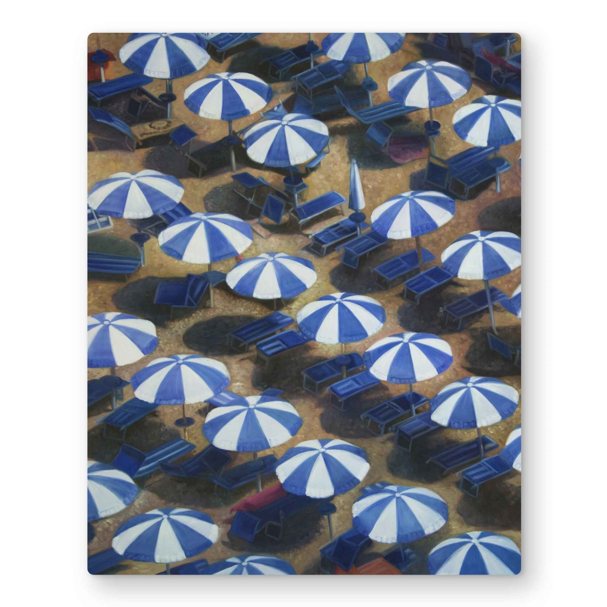 C1MP16201LB8WL 16 x 20 in. Beach Umbrellas Wall Art - Marine Livingroom Metal Print Home Decor