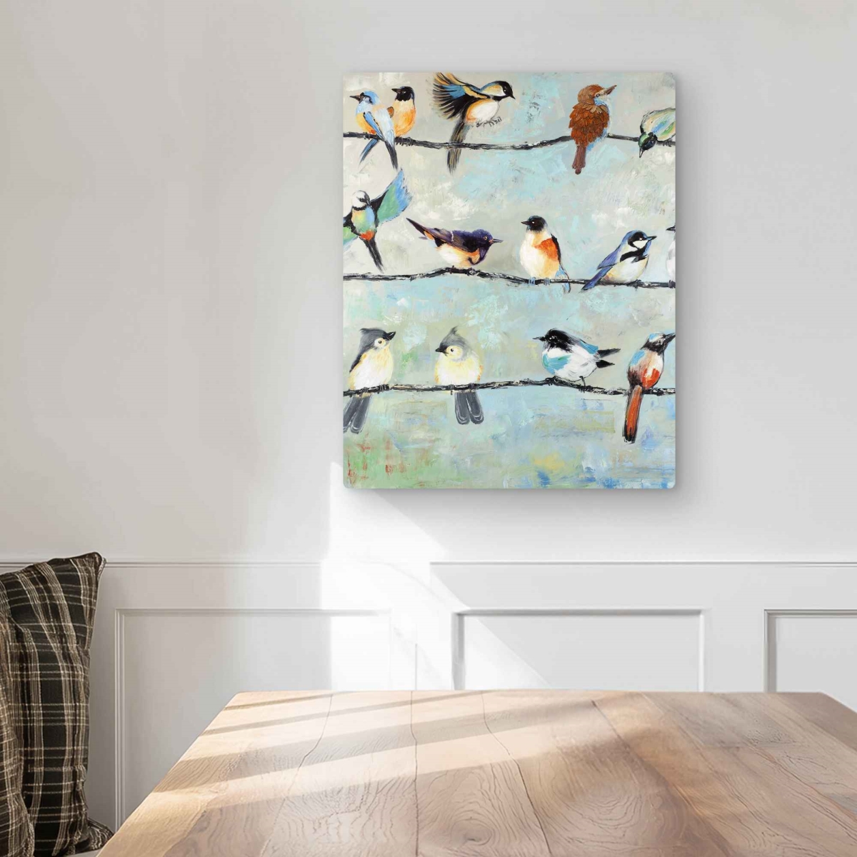 C1MP16208WATMP 16 x 20 in. Small Colorful Birds - Metal Print Wall Art - Living Room