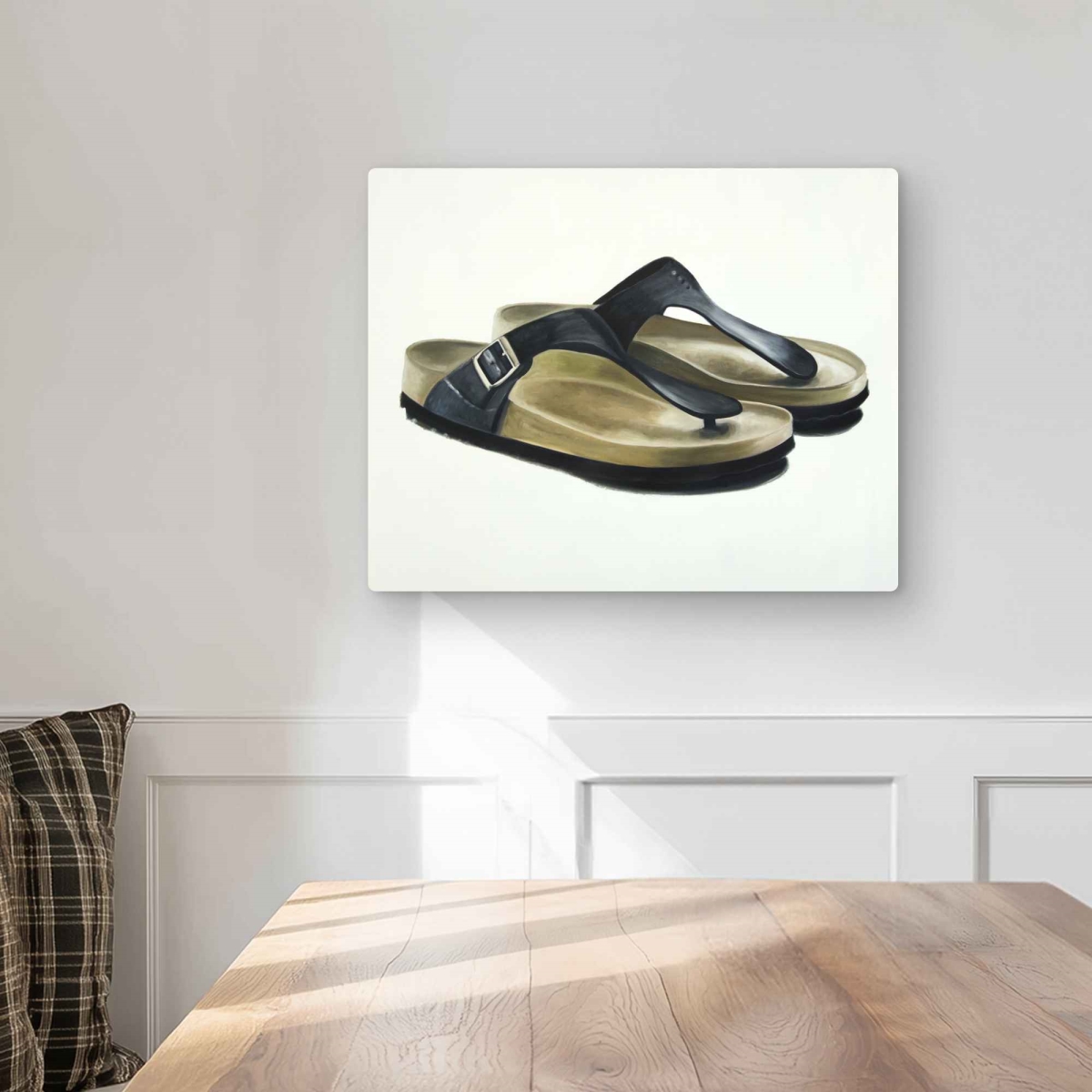 C1MP162090L8G8 16 x 20 in. Sandals Beige Shoes Metal Print Wall Art for Home Decor - Stylish Art