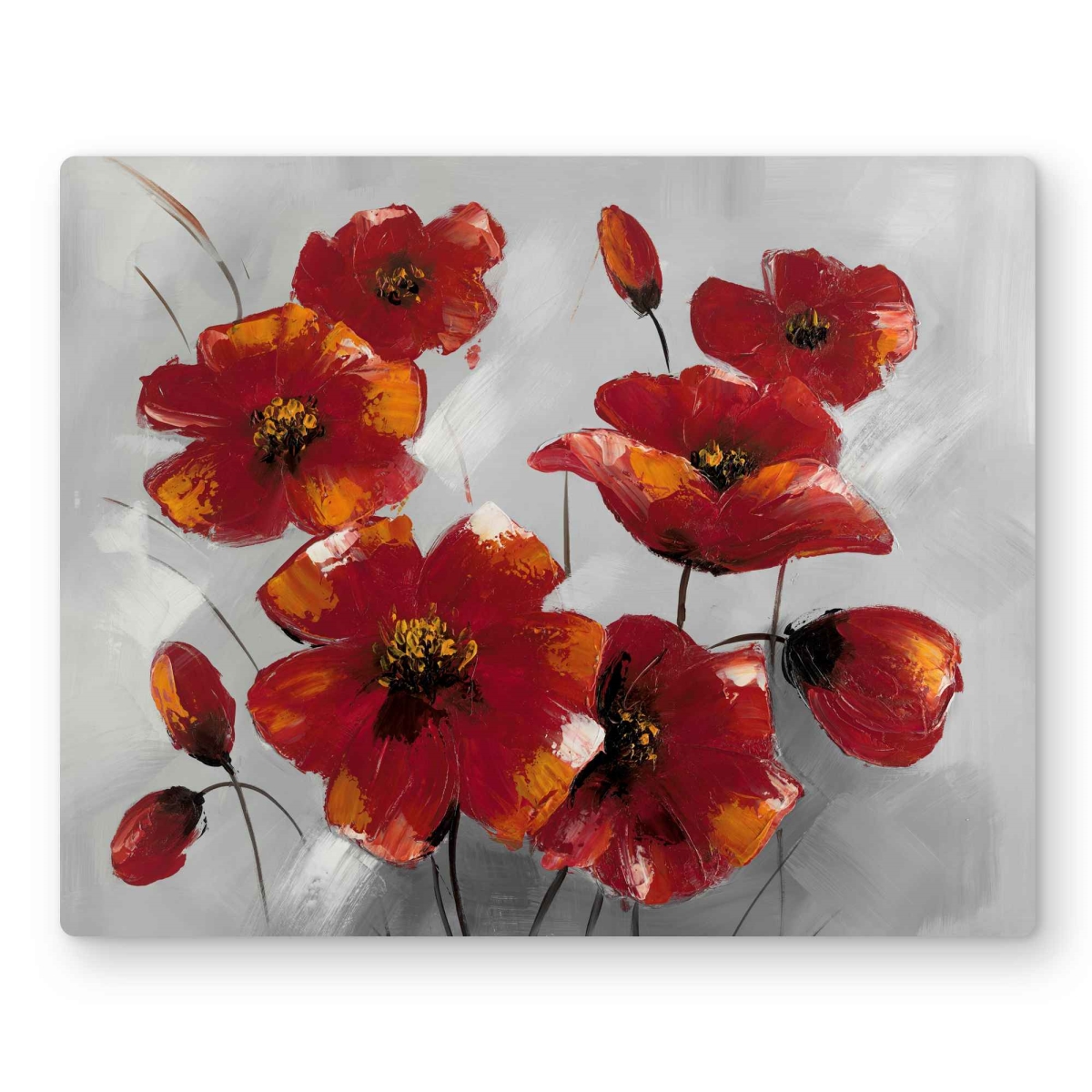C1MP162093SO4W 16 x 20 in. Anemone Flowers - Office Orange Metal Print Wall Art for Home Decor