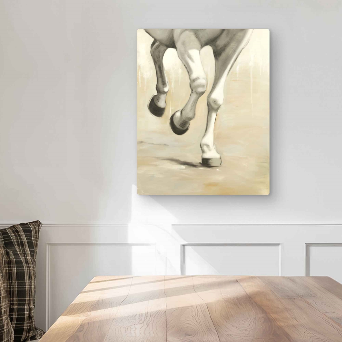 C1MP1620K54KRE 16 x 20 in. Gallant White Horse Metal Print Wall Art - Animals Bedroom Decor