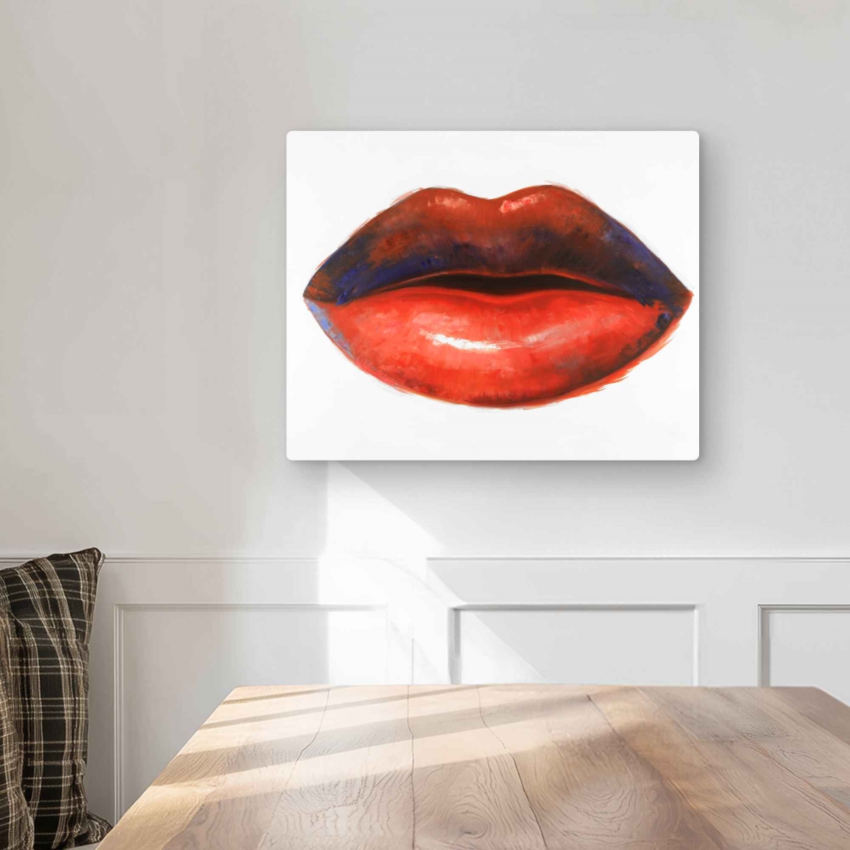 C1MP1620GM6D5K 16 x 20 in. Red Lipstick Wall Art - Romantic Figurative Metal Print