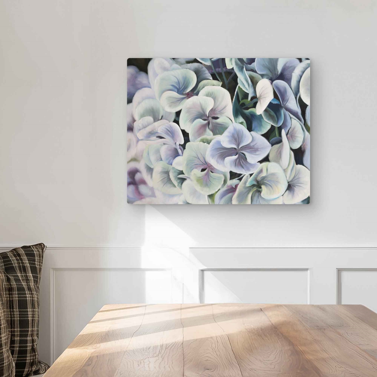 C1MP1620M8B7TA 16 x 20 in. Colorful Hydrangea Flowers Wall Art - Bedroom Green Metal Print Decor