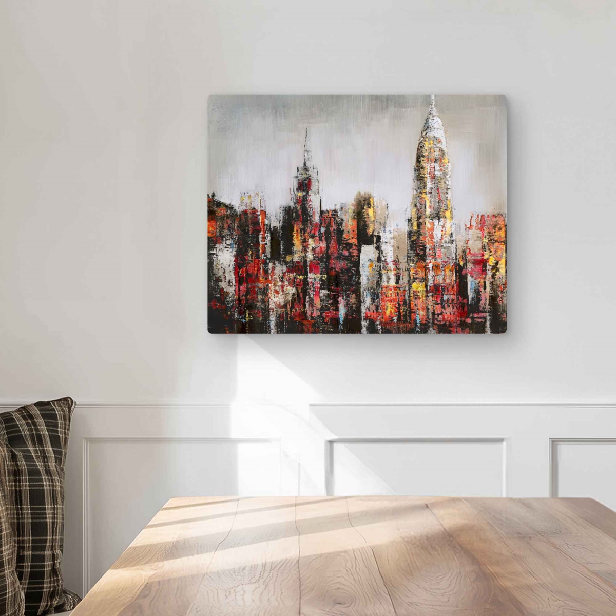 C1MP1620M8Q0PF 16 x 20 in. Paint Splash City Wall Art - Building Cities Metal Print