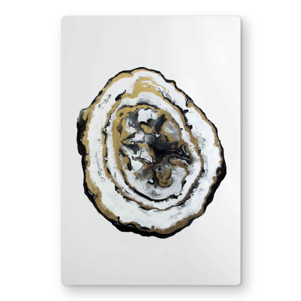 C1MP1218F7I5YT 12 x 18 in. Golden Geode - Black Abstract Metal Print Wall Art for Home Decor