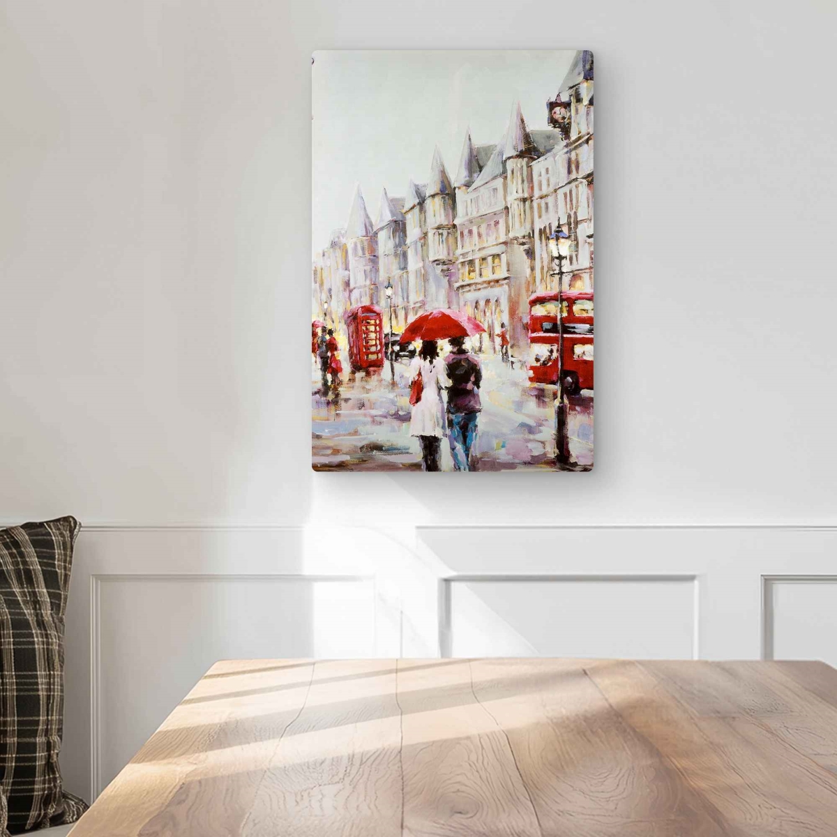 C1MP1218FL8VMS 12 x 18 in. European Street by A Rainy Day Wall Art - Metal Print Home Decor