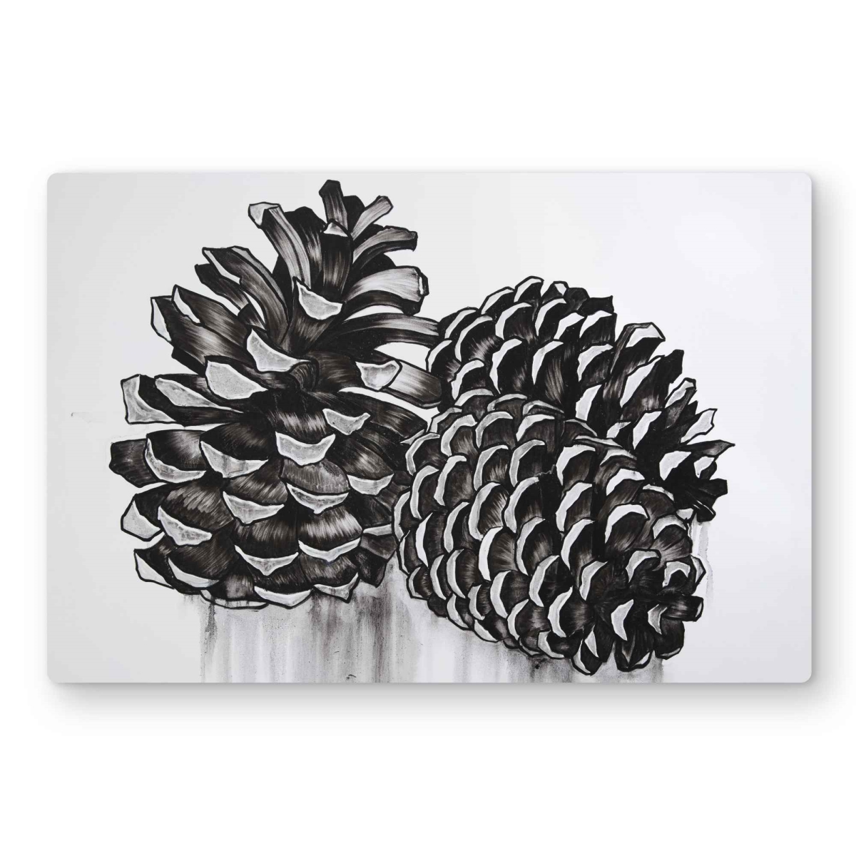 C1MP121860FEKI 12 x 18 in. Three Small Pine Cones Wall Art - Botanical Rustic Metal Print Decor