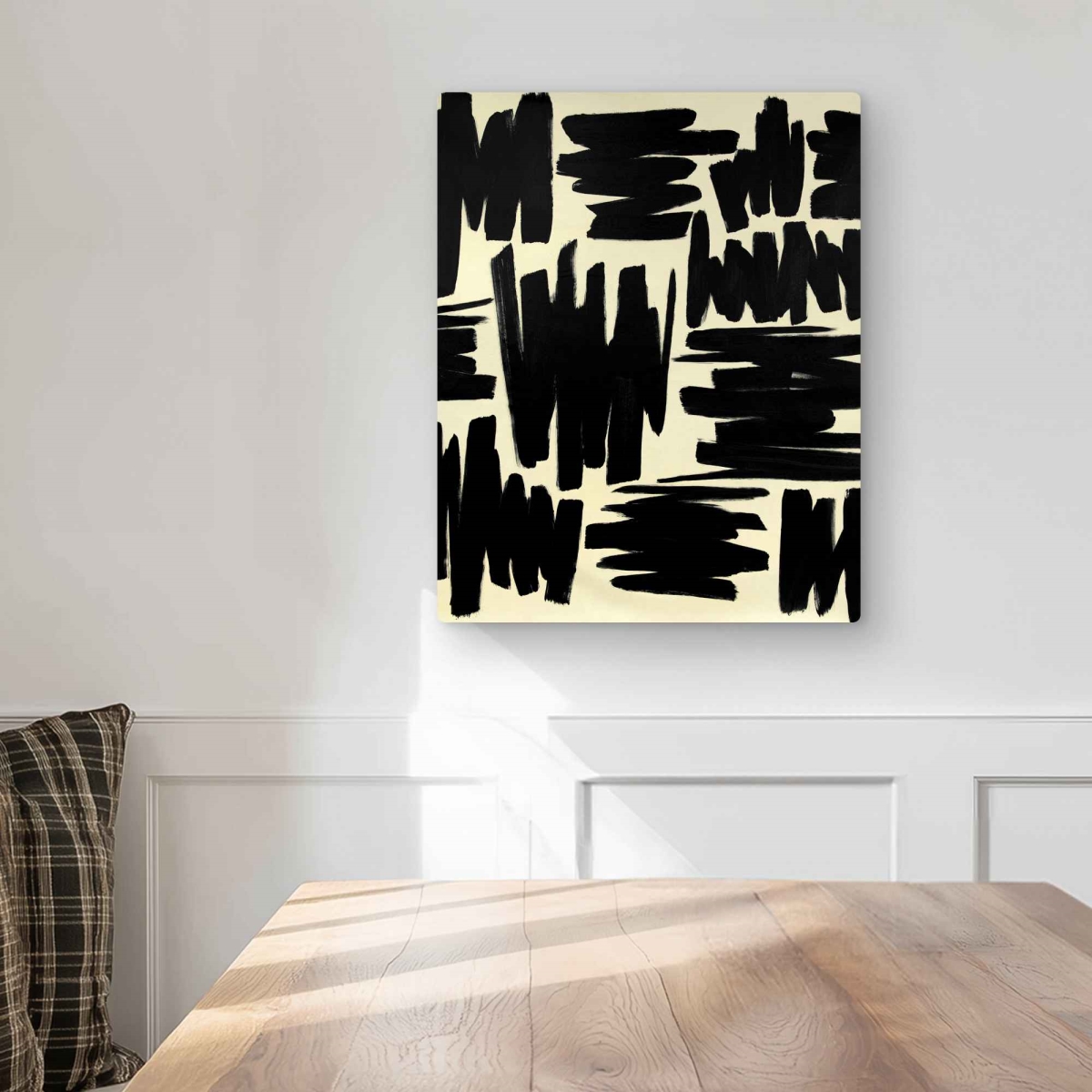 C1MP1620QR4X04 16 x 20 in. Deconstructed Stripes Wall Art - Minimalist Abstract Metal Print