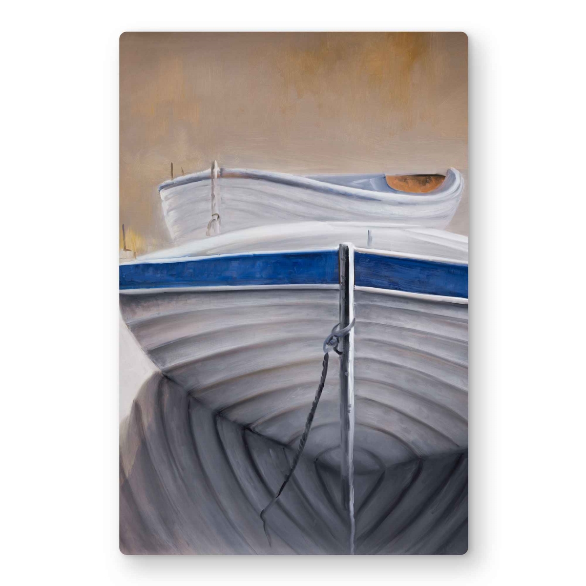 C1MP1218BE4I08 12 x 18 in. Two Canoe Boats Metal Print Wall Art - Unique Decor Transportation