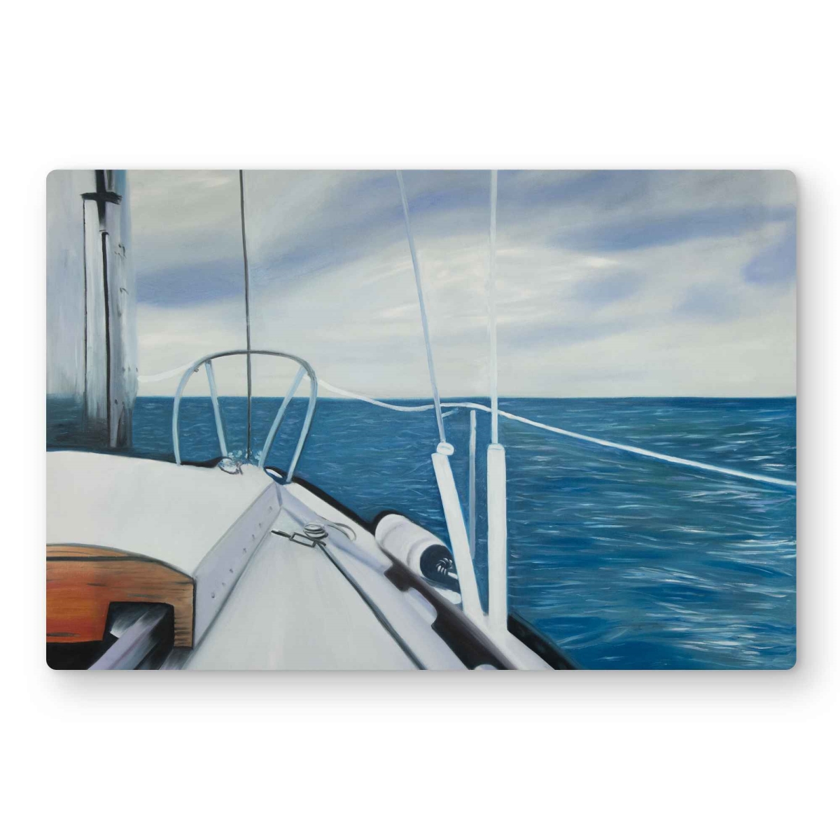 C1MP1218BZ7U5M 12 x 18 in. Sail on the Water - Boat Blue Metal Print Wall Art for Home Decor