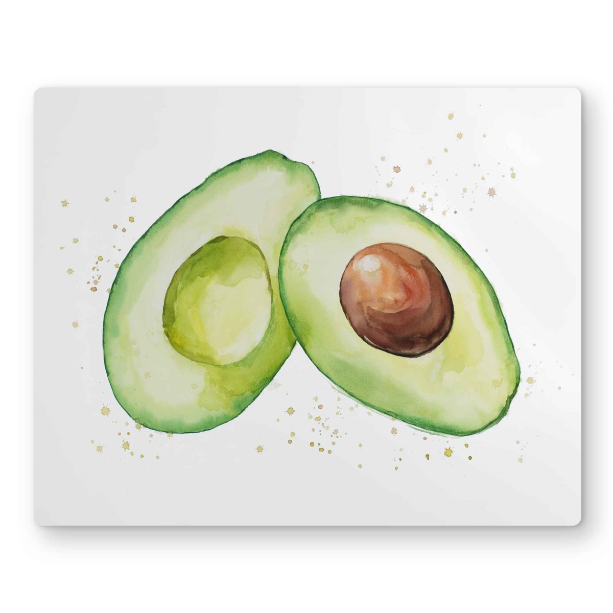 C1MP1620MM5L6K 16 x 20 in. Watercolor Open Avocado Wall Art - Kitchen Food Metal Print Decor