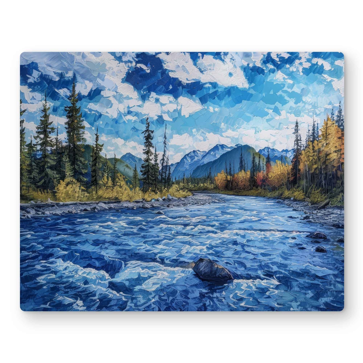 C1MP1620N5CDN9 16 x 20 in. Flow Turquoise Metal Print Wall Art - Elegant Home Decor Accent
